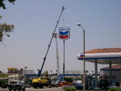 Chevron freeway sign