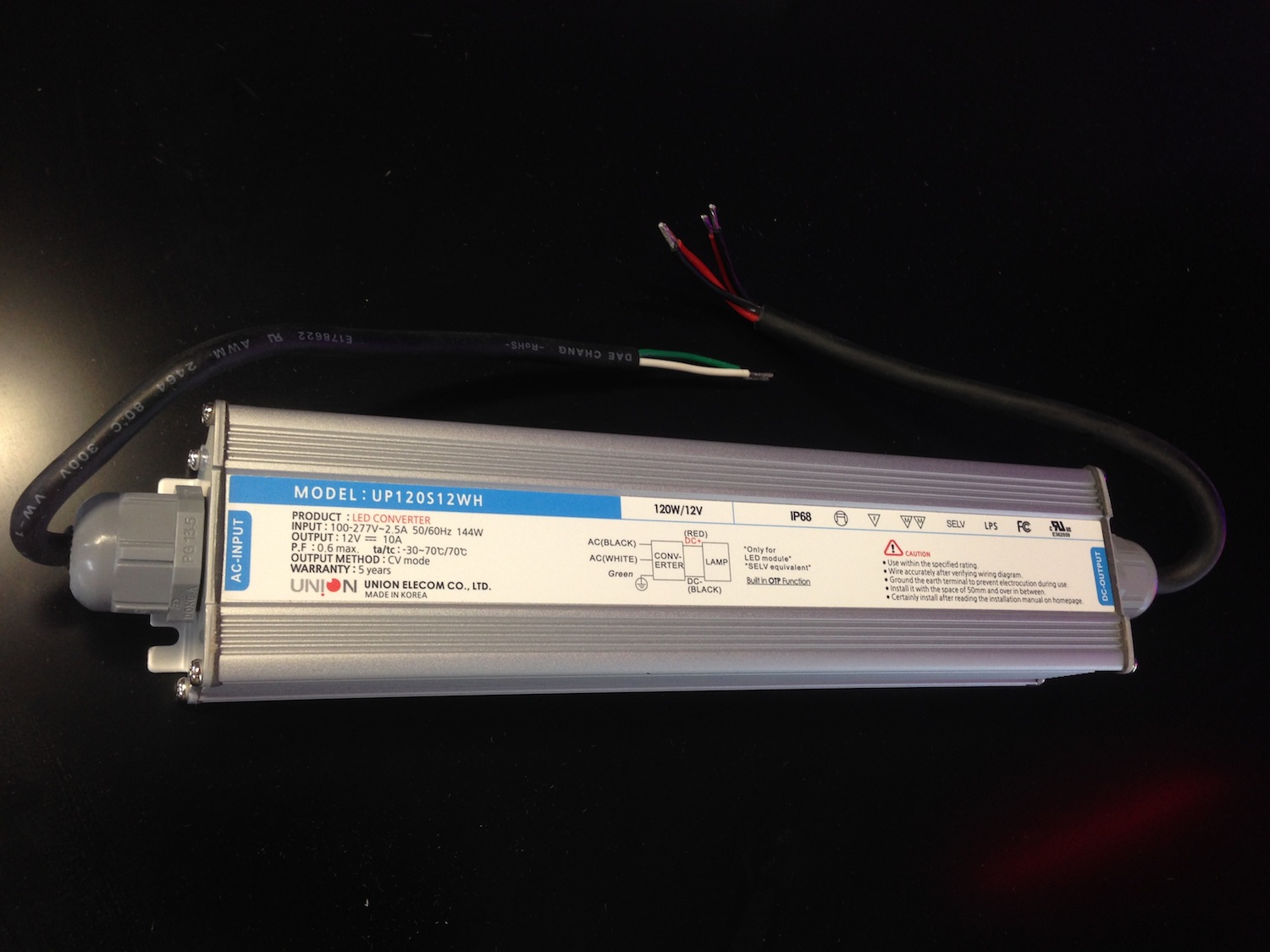 Union 120 Watt LED PS - UP120S12WH